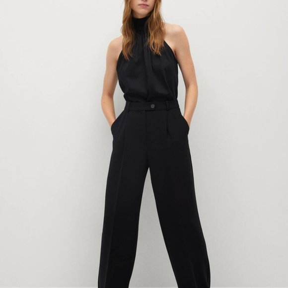 NWOT Mango Halter Neck Top, Black, S - Picture 2 of 9